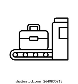 Baggage Screening Icon Thin Line Outline Style for Airport Security Check or Customs Inspection