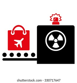 Baggage Screening vector icon. Style is flat symbol, rounded angles, white background.