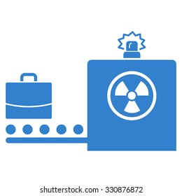 Baggage Screening vector icon. Style is flat cobalt symbol, rounded angles, white background.