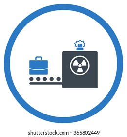 Baggage Screening vector icon. Style is bicolor flat circled symbol, smooth blue colors, rounded angles, white background.