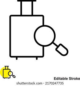 Vektorliniensymbol für Gepäcksuche