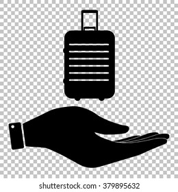 Baggage sign. Flat style icon vector illustration.