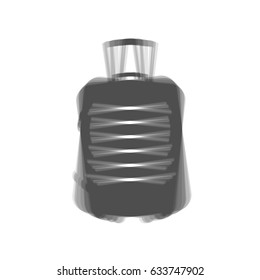 Baggage sign illustration. Vector. Gray icon shaked at white background.