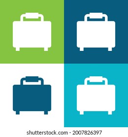 Baggage Silhouette Flat four color minimal icon set