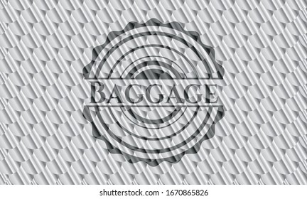 Baggage silver color badge or emblem. Scales pattern. Vector Illustration. Detailed.