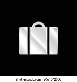 Baggage silver plated metallic icon