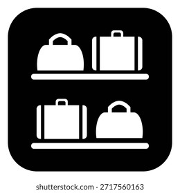 Symbol für Gepäckaufbewahrung mit stilisiertem Koffersymbol für Flughäfen, Bahnhöfe und öffentliche Einrichtungen - Vektorgrafik von hoher Qualität