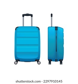 Baggage suitcase realistic composition with transparent background and isolated image of bag vector illustration