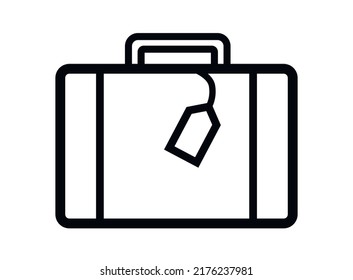 Baggage suitcase travel bag vector icon