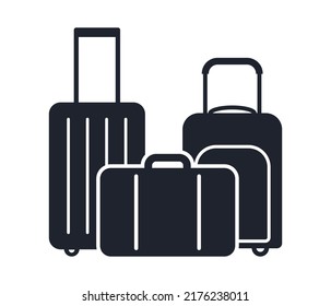 Baggage suitcase and travel bags vector icon