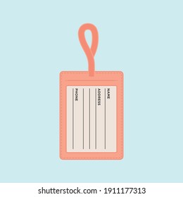 Baggage Tag, Name Tag, Purse Tag, Luggage Tag Vector Icon, Vector Illustration Background