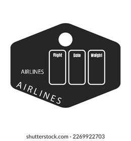 Baggage tag vector icon.Black vector icon isolated on white background baggage tag.
