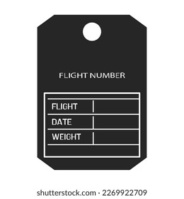 Baggage tag vector icon.Black vector icon isolated on white background baggage tag.