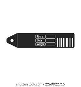 Icono vectorial de etiqueta de equipaje.Icono vector negro aislado en etiqueta de equipaje de fondo blanco.