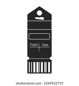 Icono vectorial de etiqueta de equipaje.Icono vector negro aislado en etiqueta de equipaje de fondo blanco.