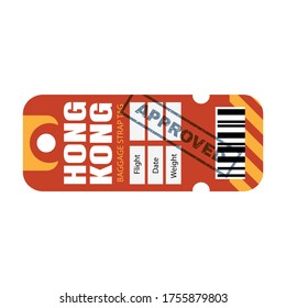 Baggage tag vector icon.Cartoon vector icon isolated on white background baggage tag.