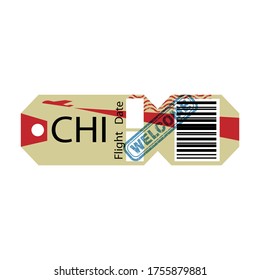 Baggage tag vector icon.Cartoon vector icon isolated on white background baggage tag.