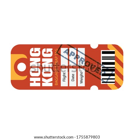 Baggage tag vector icon.Cartoon vector icon isolated on white background baggage tag.