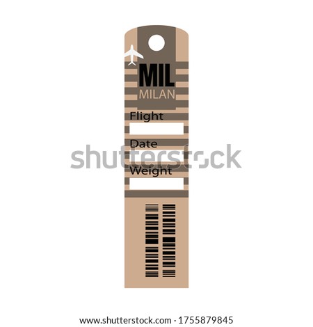 Baggage tag vector icon.Cartoon vector icon isolated on white background baggage tag.