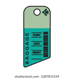 Baggage tag vector icon.Color vector icon isolated on white background baggage tag.