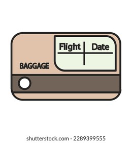 Baggage tag vector icon.Color vector icon isolated on white background baggage tag.