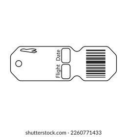Baggage tag vector icon.Outline vector icon isolated on white background baggage tag.