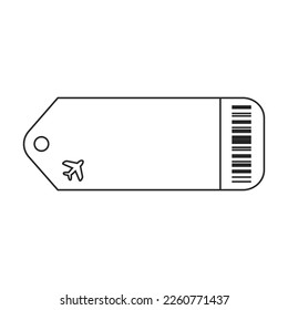 Baggage tag vector icon.Outline vector icon isolated on white background baggage tag.