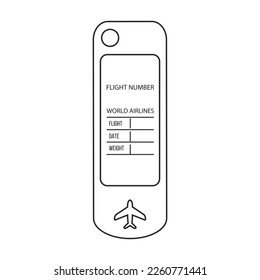 Baggage tag vector icon.Outline vector icon isolated on white background baggage tag.