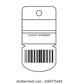 Baggage tag vector icon.Outline vector icon isolated on white background baggage tag.