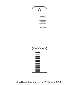 Baggage tag vector icon.Outline vector icon isolated on white background baggage tag.