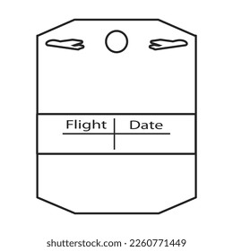 Icono del vector de etiqueta de equipaje.Icono del vector de contorno aislado en la etiqueta de equipaje de fondo blanco.