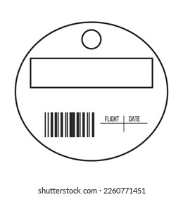 Baggage tag vector icon.Outline vector icon isolated on white background baggage tag.