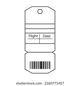 Baggage tag vector icon.Outline vector icon isolated on white background baggage tag.