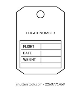 Baggage tag vector icon.Outline vector icon isolated on white background baggage tag.
