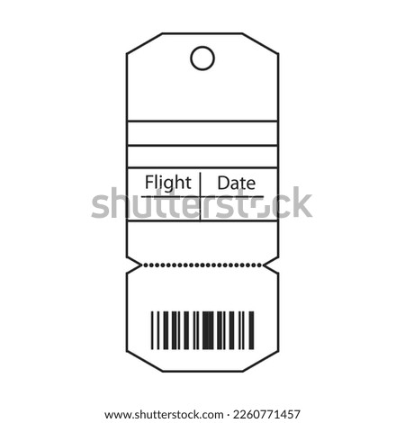 Baggage tag vector icon.Outline vector icon isolated on white background baggage tag.