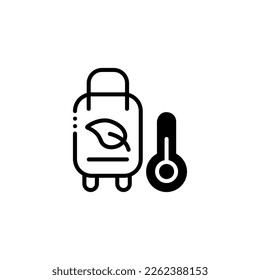 ilustración de icono del vector de equipajes y termómetros