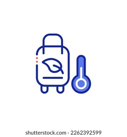 baggage and thermometer vector icon illustration