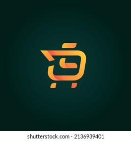 Baggage And Time Orange Green Logo Concept