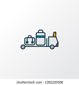 Baggage transfer icon colored line symbol. Premium quality isolated carrying element in trendy style.