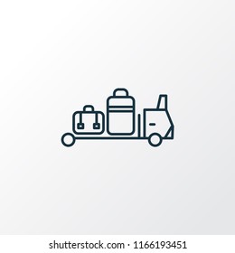 Baggage transfer icon line symbol. Premium quality isolated carrying element in trendy style.