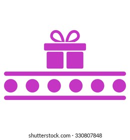 Baggage Transportation vector icon. Style is flat violet symbol, rounded angles, white background.