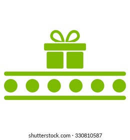 Baggage Transportation vector icon. Style is flat eco green symbol, rounded angles, white background.