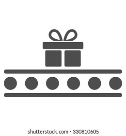 Baggage Transportation vector icon. Style is flat gray symbol, rounded angles, white background.