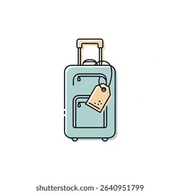 baggage travel bag icon with neutral color illustration vector