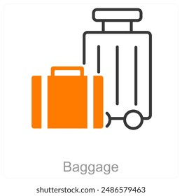 Concepto de icono de equipaje y viaje