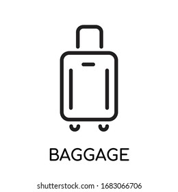 Icono del vector de freno de viaje de equipaje