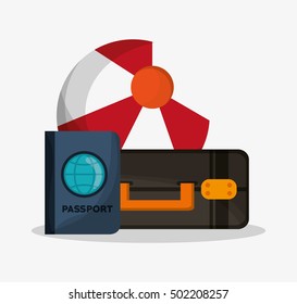 Baggage of travel and tourism  concept