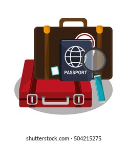 Baggage of travel and tourism  concept