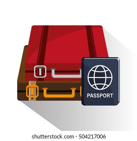 Baggage of travel and tourism  concept