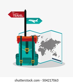 Baggage of travel and tourism  concept